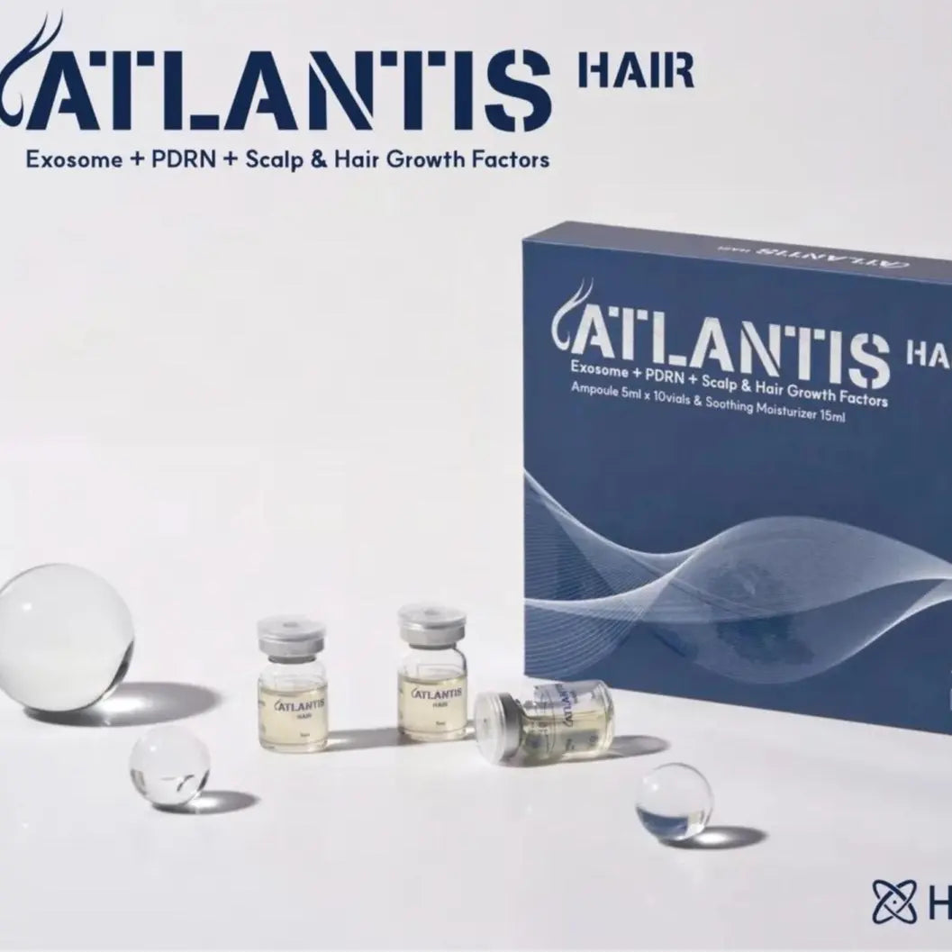 Atlantis Hair Exosome + PDRN + Scalp & Hair Growth Factors (Ampoule 5ml x 10ks  & Soothing Moisturizer 15ml x 1)