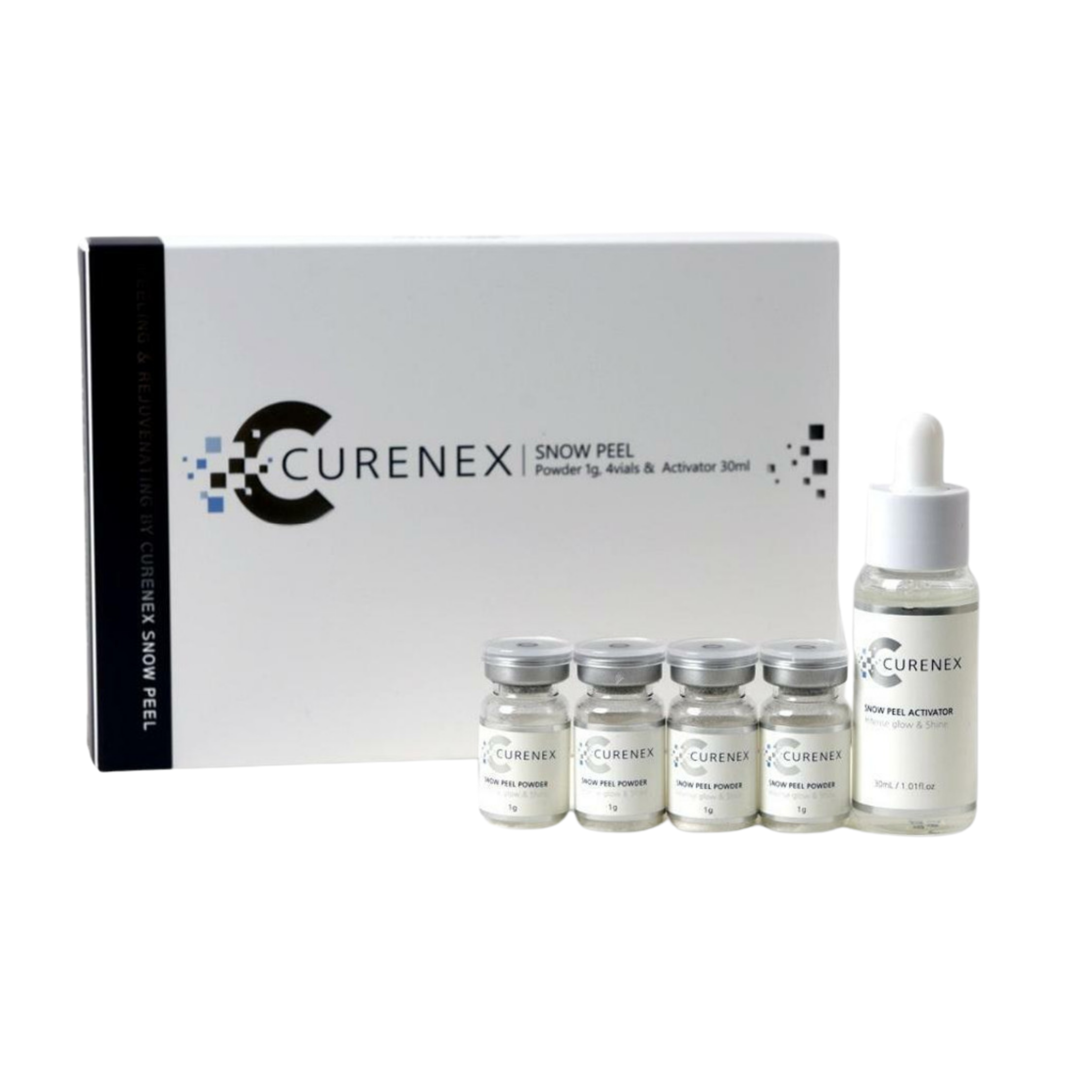Curenex Snow Peel Powder 1g x 4ks + Activator 30ml - Biostimulační spikulový peeling